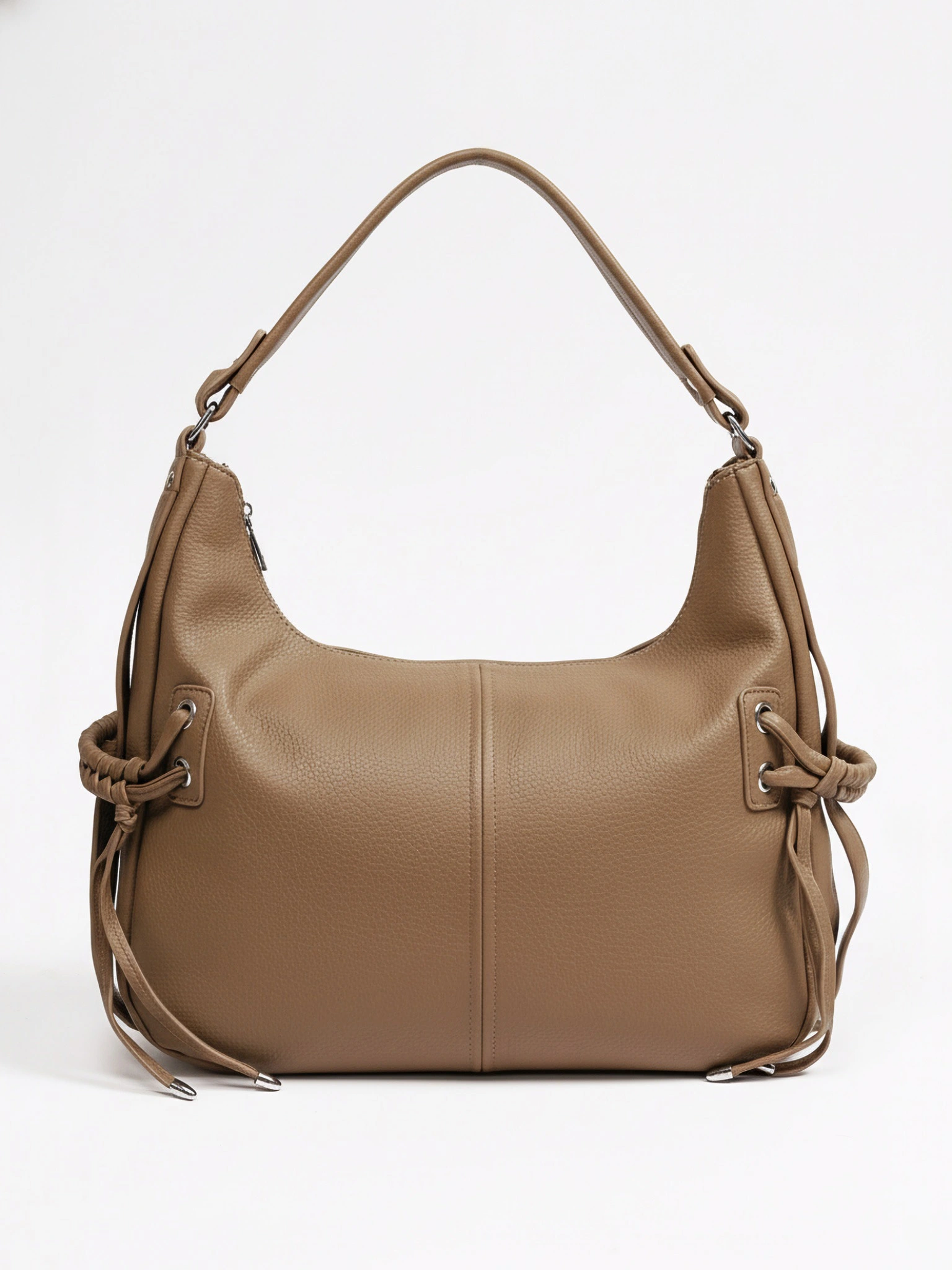 Сумка-шоппер  с декоративными плетеными ремешками по бокам в ассортименте